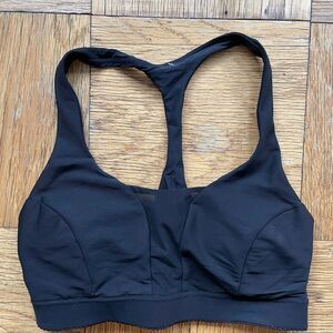 Lululemon Black Mesh Racerback Scoop Neck Bra w/ Hook & Eye Closure, Sz 4, EUC